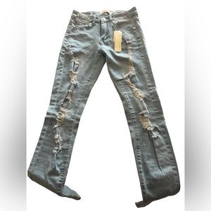 Buzz Jeans light wash ripped denim stretch